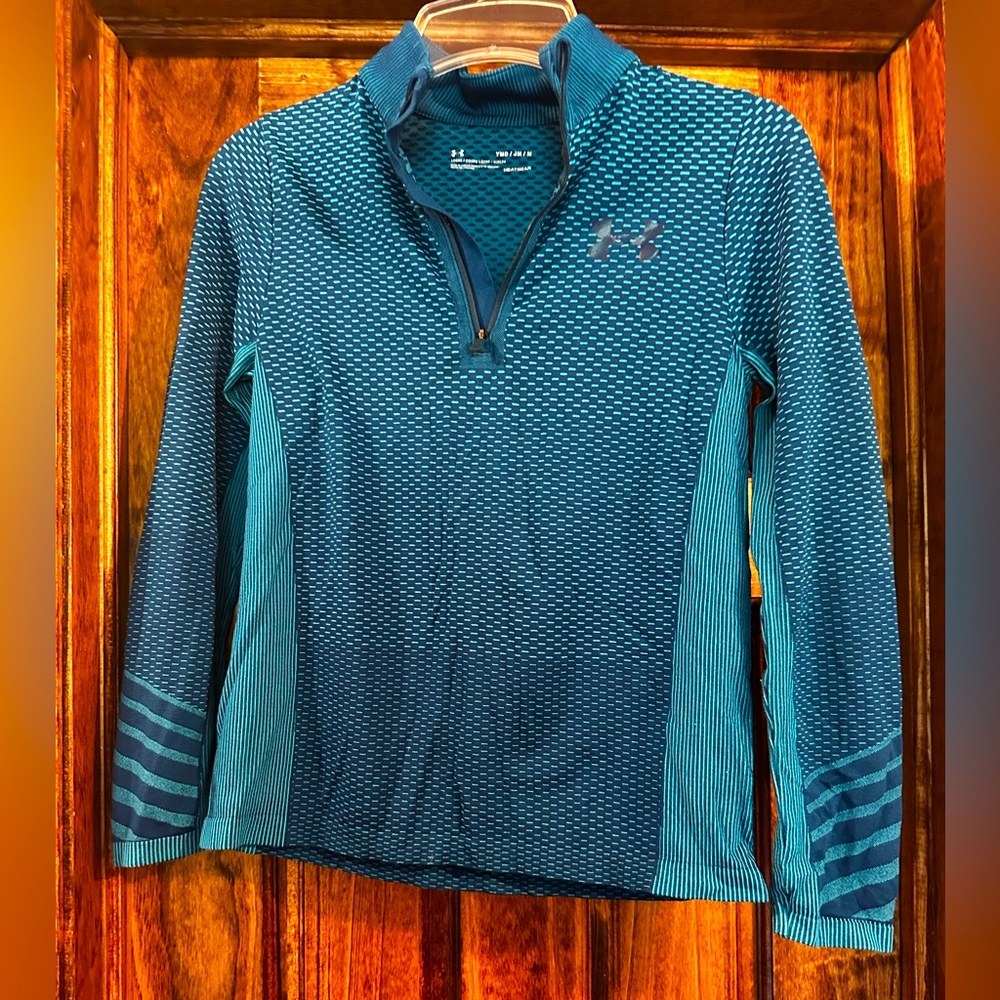 Under Armour Teal and Navy Quarter-Zip Top